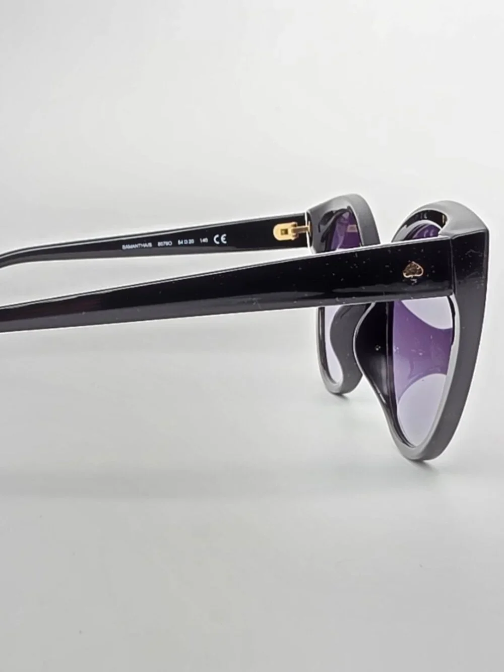 Kate Spade Samantha Black Frame Grey Gradient Flat Lens Cat Eye Sunglasses 54mm